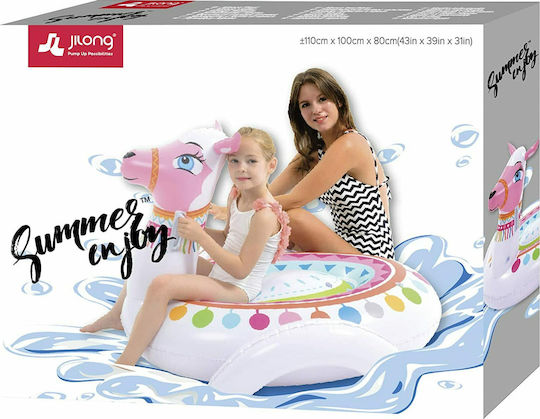 Jilong Φουσκωτό Ride On Θαλάσσης με Χειρολαβές Λευκό 110x100cm