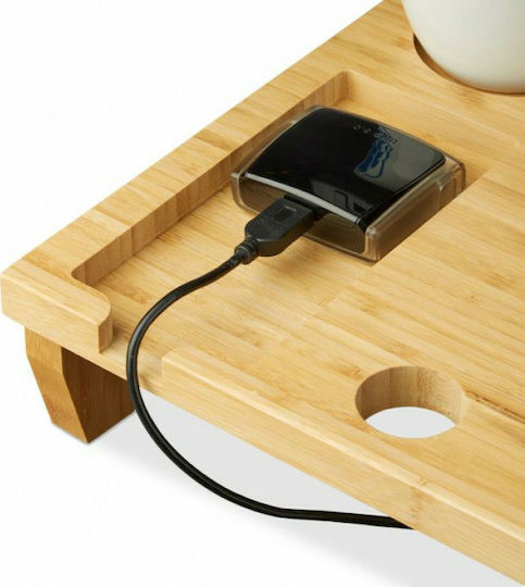 Relaxdays Schreibtisch Halterung Monitor Braun (10024202)