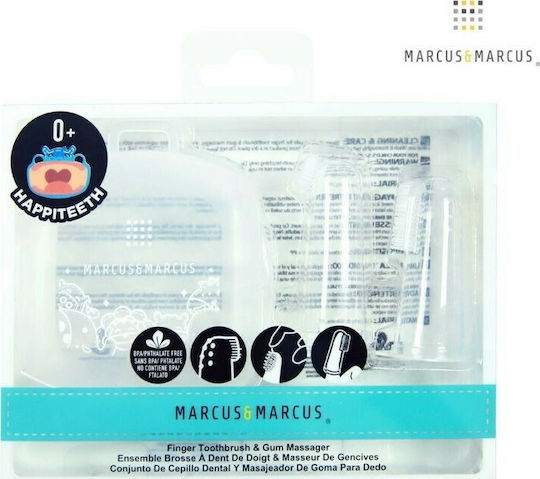 Marcus & Marcus Set Periuțe De Dinți Pentru Bebeluși Degetului Pentru 0luni+ 2bucăți Transparente