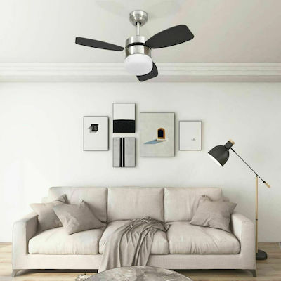 vidaXL Ceiling Fan 76cm with Light and Remote Control Brown