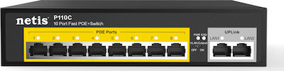 Netis P110C Unmanaged L2 PoE+ Switch with 10 Ethernet Ports