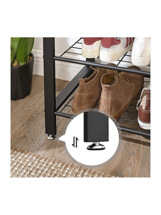 Entry Furniture with Hanger & Shoe Rack Gray 70x32x175cm