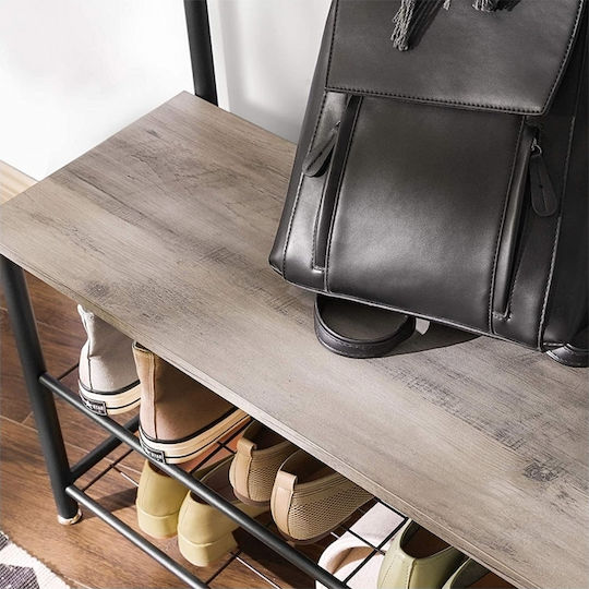 Eingangsmöbel mit Garderobe & Schuhschrank Grey 70x32x175cm