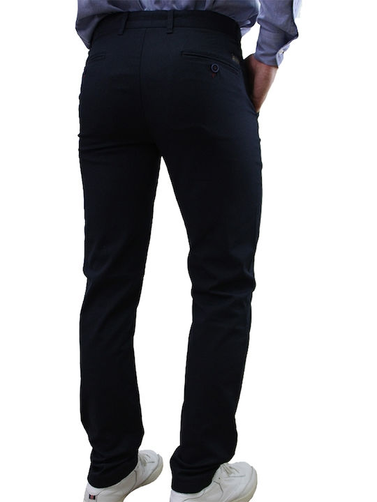 Dors Men's Trousers Chino Elastic Navy Blue