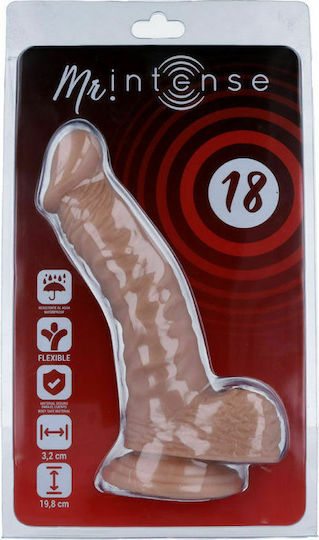 Intense Mr Intense Realistic Cock 18 Glass Dildo with Balls and Suction Cup Flesh 19.8cm