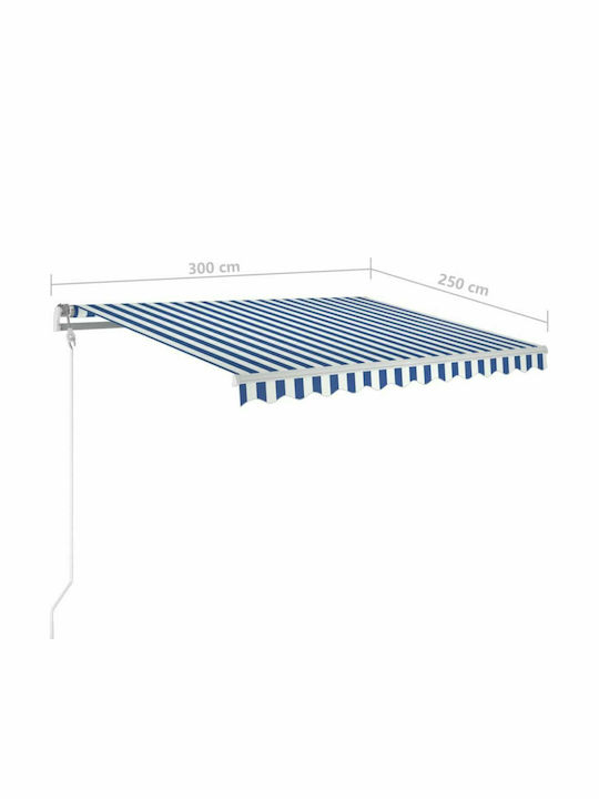 vidaXL Τέντα Βεράντας Μπλε / Λευκό 3x2.5m
