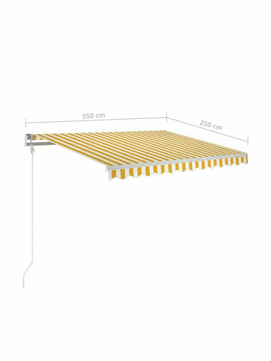 vidaXL Τέντα Βεράντας Κίτρινο / Λευκό 3.5x2.5m