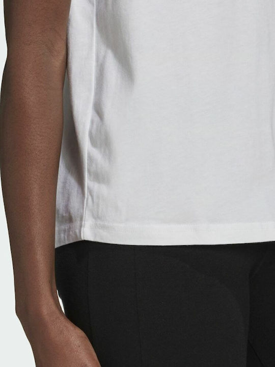 Essentials Big Logo Women's Summer Sleeveless White Cotton Blouse