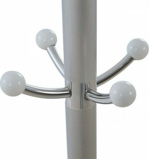 Freebox Freistehender Kleiderständer Metallisch Silber 37x37x170cm