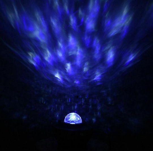 Led Περιστρεφόμενο Παιδικό Φωτιστικό Projector Starry Ocean Wave με Προβολή Αστεριών με Εναλλαγές Χρωματισμών Μαύρο 16x16x12εκ.