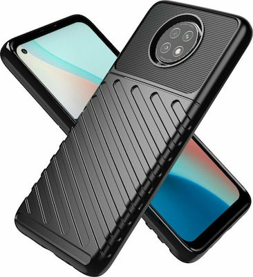 Hurtel Thunder Back Cover Σιλικόνης Ανθεκτική Μαύρο (Redmi Note 9T)