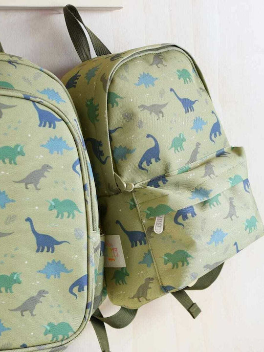 A Little Lovely Company Dinosaurs Schulranzen Rucksack Kindergarten Grün 5.5Liter