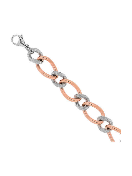 Visetti Two-Tone Chain Hand made of Stainless Steel Gold-Plated Thick Thickness 13.6mm and Length 20cm