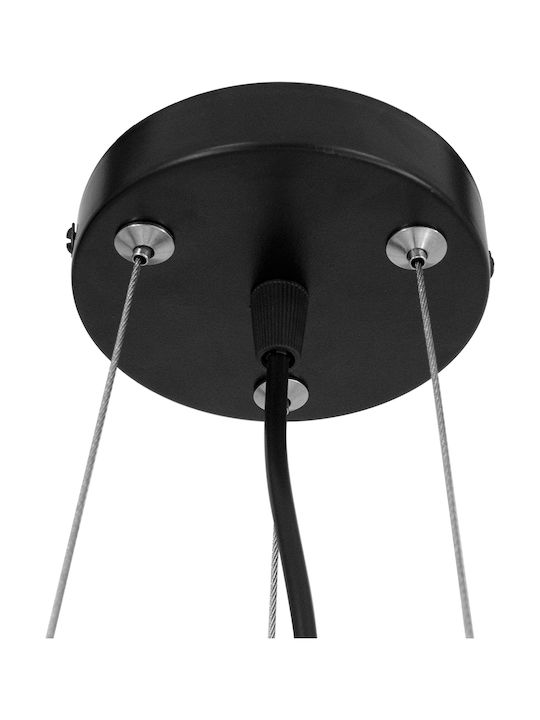 GloboStar Token Pendant Light Black Grid with Socket E27 43cm