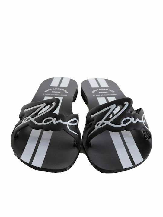 Leder Flache Sandalen für Damen in Schwarz Farbe
