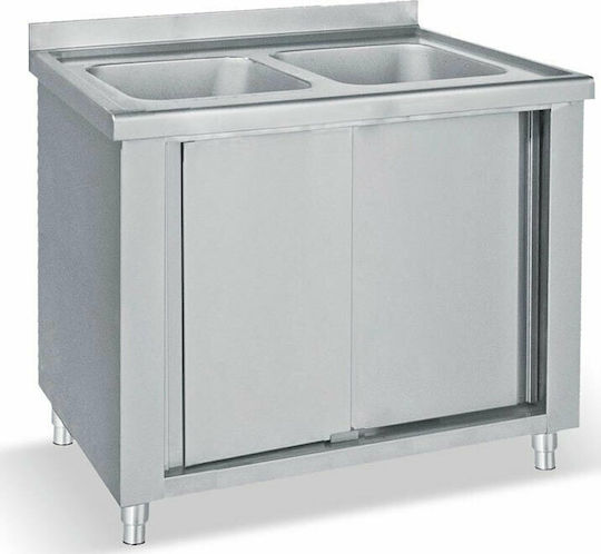 Bambas Frost Λάντζα Κλειστή Διπλή LK2-140 με 2 Γούρνες 50x50x30cm