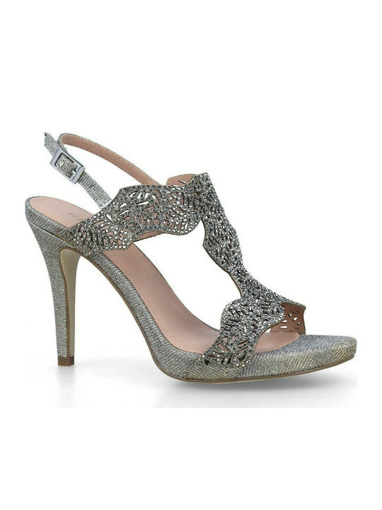 Menbur Women's Sandals with Strass Silver