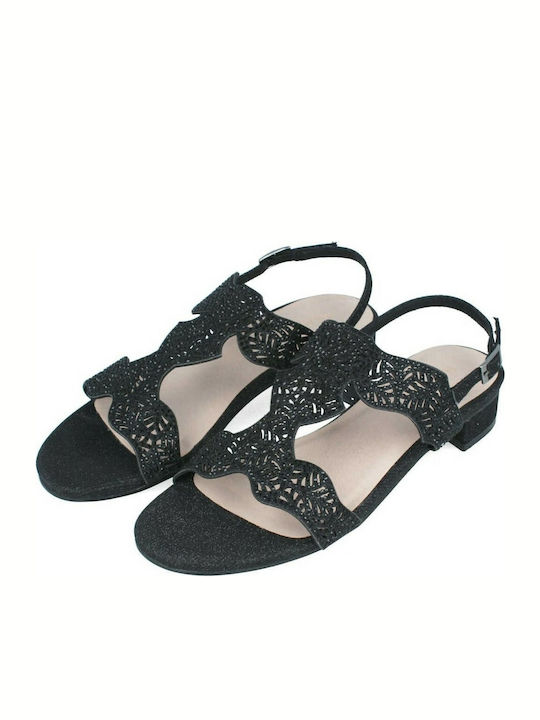 Sandale cu strasuri Negre