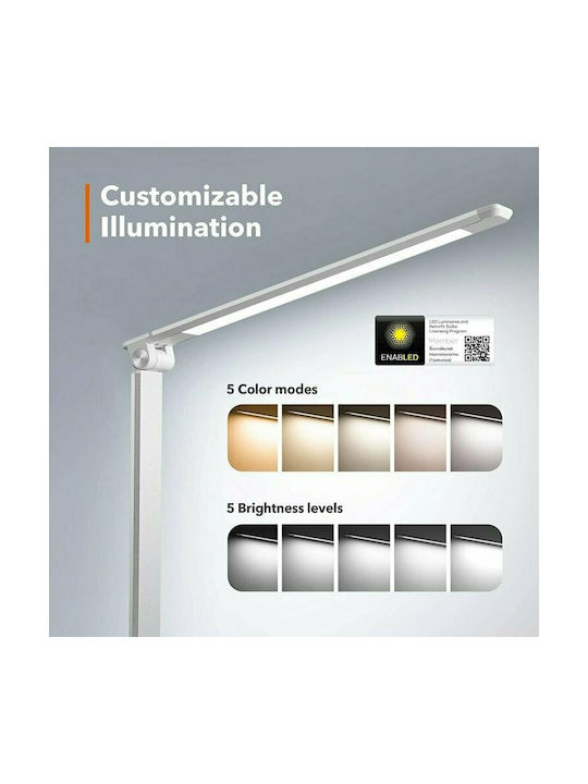 TaoTronics TT-DL19 LED Folding Office Lamp in Silver Colour