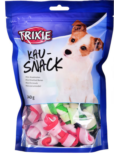 Trixie Denta Fun Dog Snack Mini Knotted Bones Os Nod Potrivit pentru cățeluși 6buc 240gr