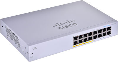 Cisco CBS110-16PP-EU Unverwaltet L2 PoE Switch mit 16 Ports Gigabit (1Gbps) Ethernet