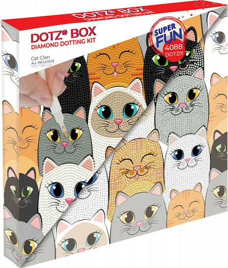 Diamond Dotz Dotz Box Diamond Painting Kit with Frame Cat Clan