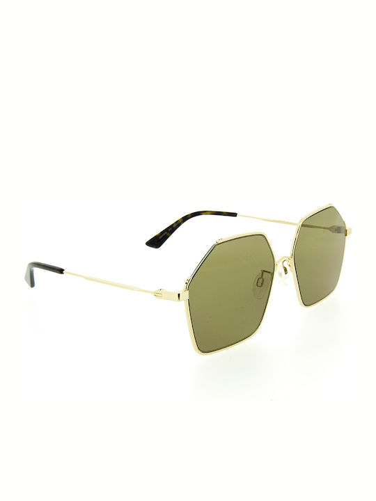Alexander McQueen Feminini Ochelari de soare cu Auriu Cadru și Verde Lentilă