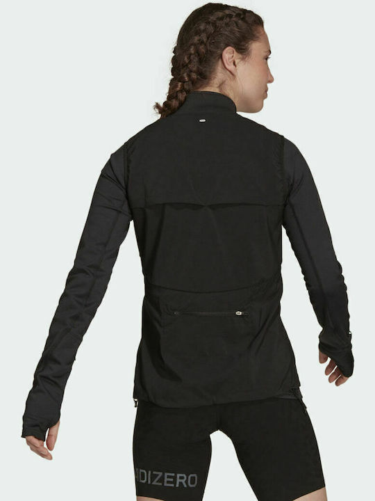 Adidas Adizero Jachetă de femei Fără mâneci Puffer Alergare Negru