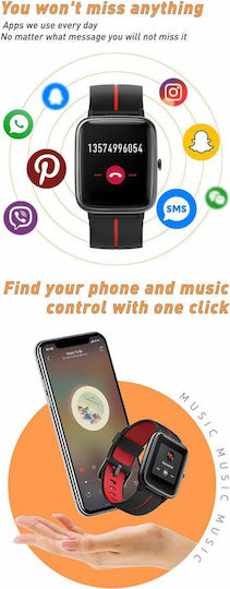Havit M9002G Αδιάβροχο Smartwatch με Παλμογράφο (Μαύρο)