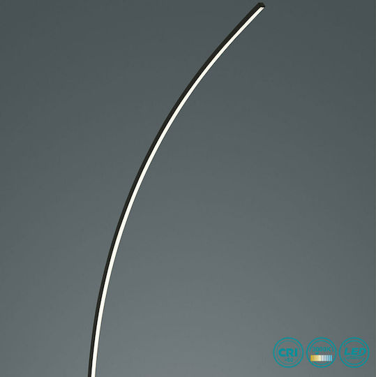 Trio Lighting Solo LED Φωτιστικό Δαπέδου Υ158xΜ15εκ. με Θερμό Λευκό Φως 1100lm Μαύρο