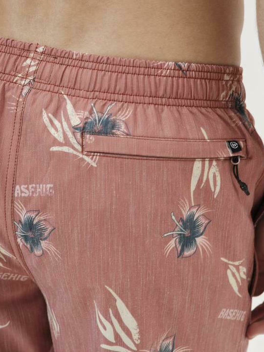 R Men's Swimwear Shorts Orange with Patterns