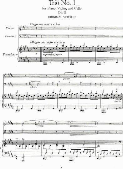 Dover Publications Brahms - Complete Piano Trios Sheet Music for Piano