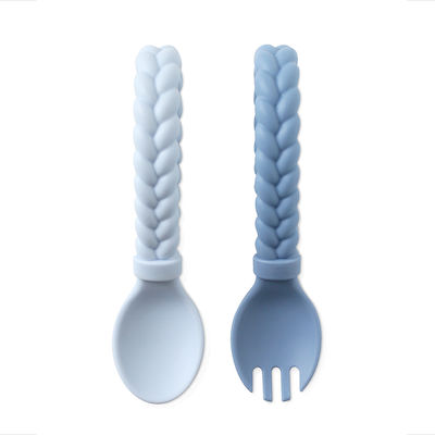 Itzy Ritzy Baby Set with Fork made of Silicone for 6+ months Blue 2pcs