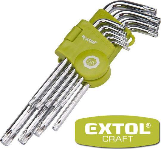 Extol Set chei Torx cu 9 bucăți în formă L
