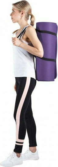 Optimum Στρώμα Γυμναστικής Pilates Μωβ με Ιμάντα Μεταφοράς (183x61x1.5cm)