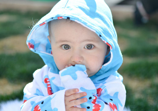 Zoocchini Kids Beach Poncho Sharks Light Blue 39 x 105cm