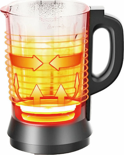 Hoomei Μπλέντερ με Γυάλινη Κανάτα 1.75 lt 1400W Γκρι HM-6795