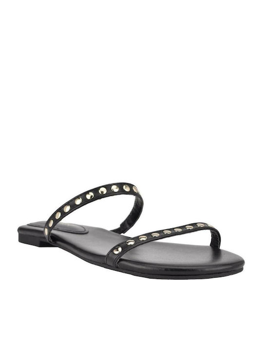 Nine West Brandie 3 A Δερμάτινα Σανδάλια Μαύρα