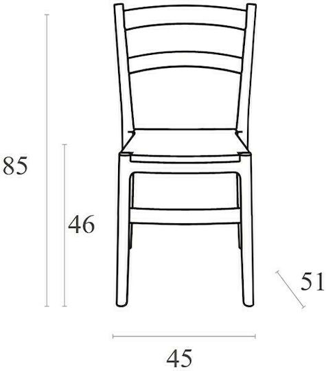 Catering Chair Polypropylene Tiffany White 45x51x85cm