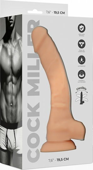 Cock Miller Ρεαλιστικό Dildo με Όρχεις και Βεντούζα Flesh 19.5cm