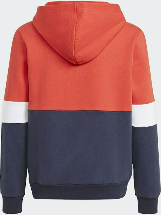 Adidas Fleece Παιδικό Φούτερ με Κουκούλα και Τσέπες Πολύχρωμο Colorblock