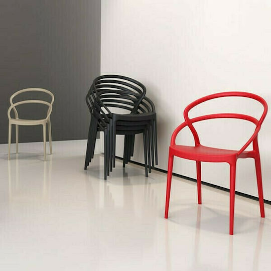 Outdoor Chair Polypropylene Pia Black 54x56x82cm