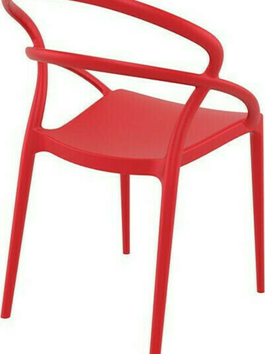 Outdoor Chair Polypropylene Pia Red 54x56x82cm