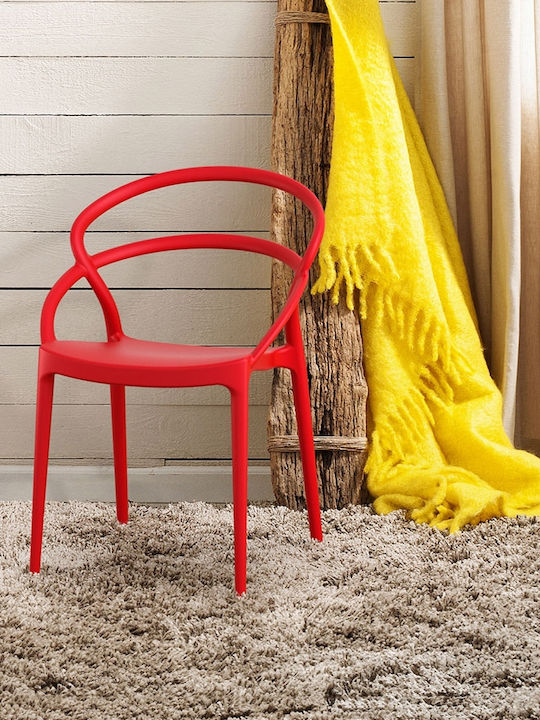 Outdoor Chair Polypropylene Pia Red 54x56x82cm