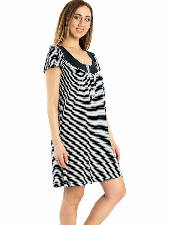 Rachel Nightgown Maternity & Nursing Navy Blue