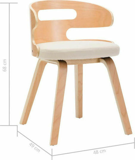 Dining Room Wooden Chair Cream 48x46x68cm 6pcs
