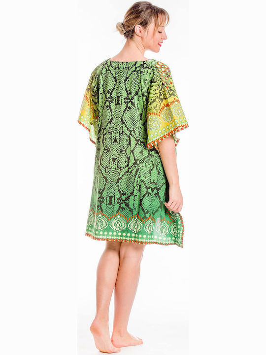 Rima Beachwear Women's Mini Caftan Beachwear Green