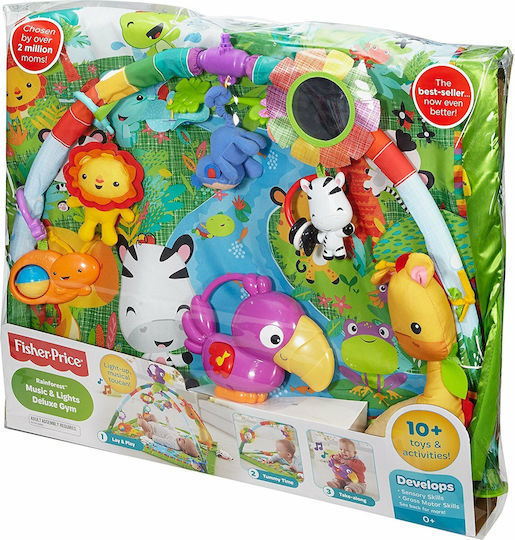 Fisher Price Sală de Activități Rainforest cu Muzică Multicolor pentru 0++ Luni (LxlxÎ) 71.9x39.3x11.5cm