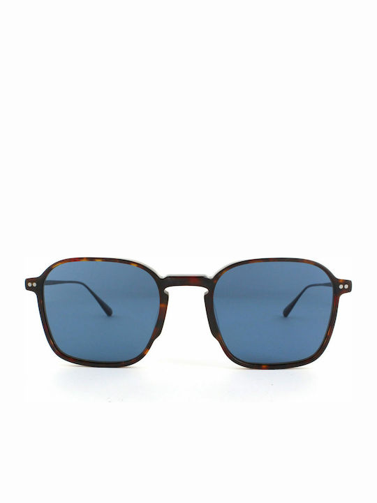 Brett Derek Men's Sunglasses with Brown Tartaruga Frame and Blue Lenses