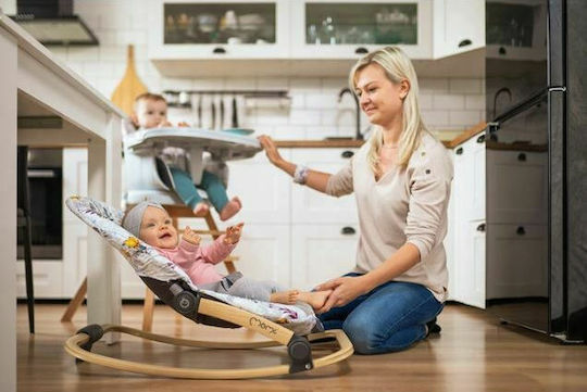 Momi Elektrisch Baby Relax Lumiwood mit Musik und Vibration Navy Blue für Kind bis 9kg